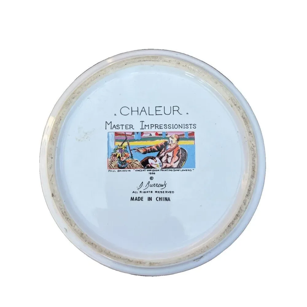 Chaleur Masters Impressionist Van Gogh Sunflowers Canister D. Burrows 8” EUC